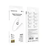 Перехідник аудіокабель Borofone BV13 Type-C - 3.5 Білий