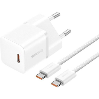 МЗП Baseus Gan5 Fast Charger 20W Type-C to Type-C 100W Білий