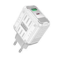 Мережевий зарядний пристрій Hoco C136A PD 45W Type-C to Type-C Білий Мережевий зарядний пристрій Hoco C136A PD 45W Type-C to Type-C Білий