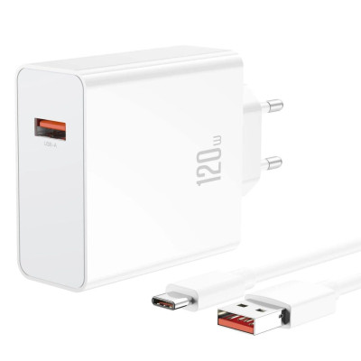 Мережевий зарядний пристрій XO L128 120W Type-C White, Білий