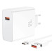 Мережевий зарядний пристрій XO L128 120W Type-C White, Білий