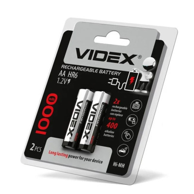 Аккумулятор VIDEX R6 AA 1000mAh (2ед./уп)