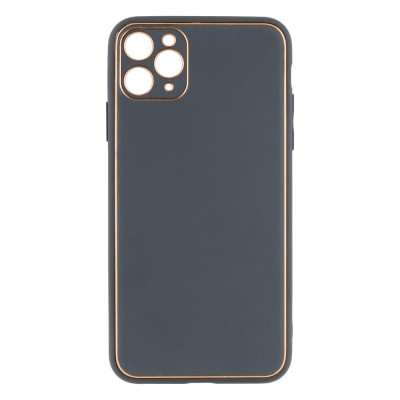 Накладка Leather Gold iPhone 11 Pro Max Зелена (Navy Green)