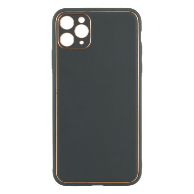 Накладка Leather Gold iPhone 11 Pro Max Сіра (Grey)