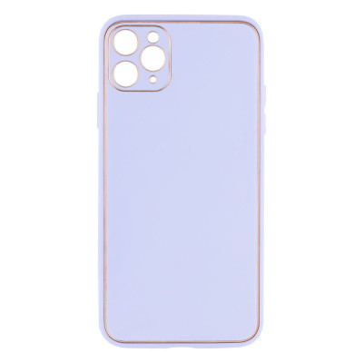 Накладка Leather Gold iPhone 11 Pro Max Бузок (Lilac)