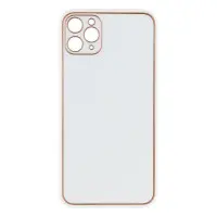 Чехол накладка Leather Gold iPhone 11 Pro Max Белая