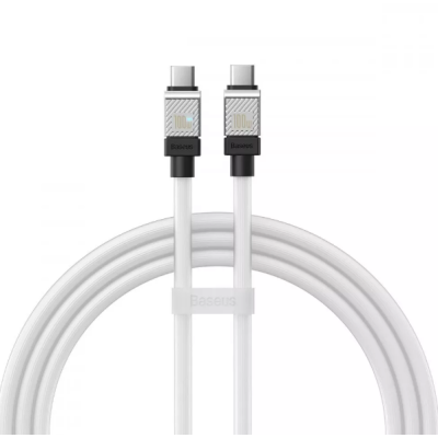 Кабель дата Baseus CoolPlay Type-C to Type-C 100W 1м Белый