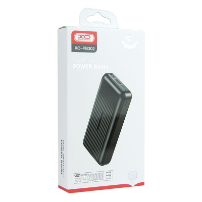 Универсальная мобильная батарея Повербанк XO PR302 20000mAh Чёрный