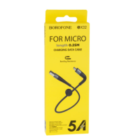 Кабель дата короткий Borofone BX32 MicroUSB 0.25м Чёрный