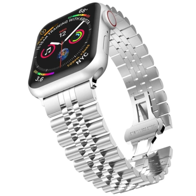 Ремінець Apple Watch 38мм Rolex 5-BEAD Металевий Срібний