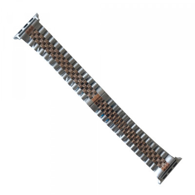 Ремінець Apple Watch 42мм Rolex 5-BEAD Металевий Срібний/ Золото