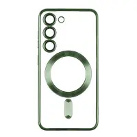 Чехол накладка Metallic Full MagSafe Samsung S22 (S901) Зеленая