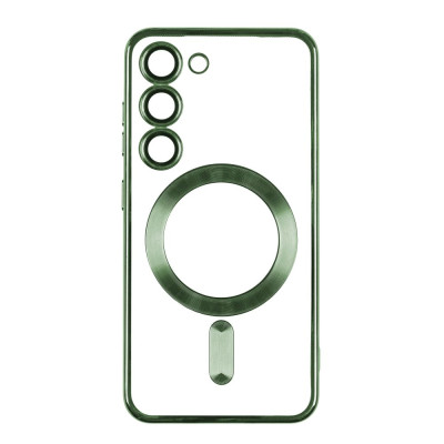 Чехол накладка Metallic Full MagSafe Samsung S22 (S901) Зеленая
