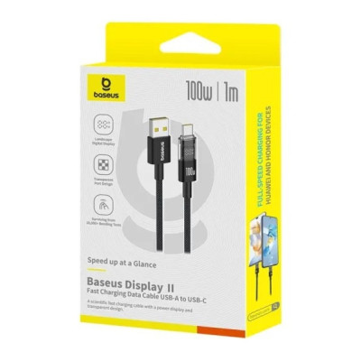 Кабель дата Baseus Display 2 USB Type A - Type-C 100W 1м Чорний