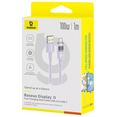 Кабель дата Baseus Display 2 USB Type A - Type-C 100W 1м Фіолетовий