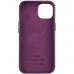 Чехол накладка Leather Case with MagSafe iPhone 12/12 Pro Темно-вишневый/Dark Cherry (AA+)