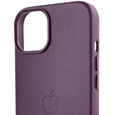Чехол накладка Leather Case with MagSafe iPhone 12/12 Pro Темно-вишневый/Dark Cherry (AA+)
