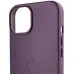 Чехол накладка Leather Case with MagSafe iPhone 12/12 Pro Темно-вишневый/Dark Cherry (AA+)