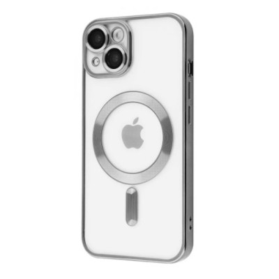 Чохол Накладка Metal Matte MagSafe iPhone 14 Срібна