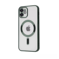 Чехол Накладка Metal Matte MagSafe iPhone 13 Pro Темно-зелёная