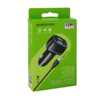 Автомобільний зарядний пристрій Borofone BZ14 Type-C 2USB Black, Чорний Автомобільний зарядний пристрій Borofone BZ14 Type-C 2USB Black, Чорний