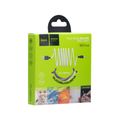 Кабель дата Hoco X21 USB Type A - Lightning 1м Чёрно-белый
