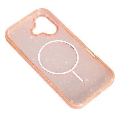 Чохол Накладка Shine MagSafe iPhone 16 Помаранчева