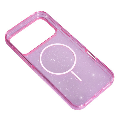 Чехол Накладка Shine MagSafe iPhone 17 Pro Max Розовая