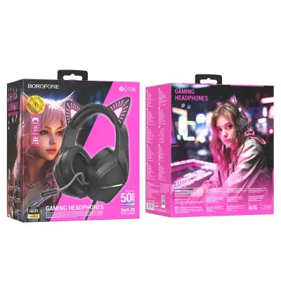 HF Наушники PC Borofone BO106 Cute cat ear luminous gaming headphones Phantom Cat HF Наушники PC Borofone BO106 Cute cat ear luminous gaming headphones Phantom Cat