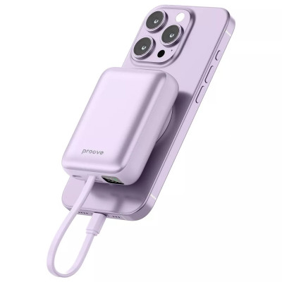 Універсальна мобільна батарея Повербанк Proove Neutron Magnetic 10000mAh 22.5W Фіолетовий