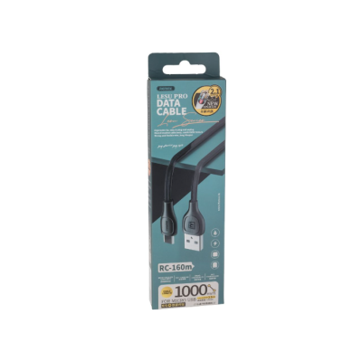 Кабель Remax Lesu microUSB Чорний (RC-160m)
