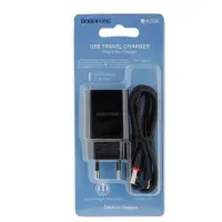 Сетевое зарядное устройство Borofone 1USB BA20A 2.1A+ Type-C Чёрный Сетевое зарядное устройство Borofone 1USB BA20A 2.1A+ Type-C Чёрный