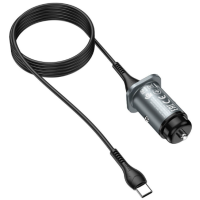 Автомобільний зарядній пристрій NZ4 QC3.0 2USB + Кабель Type-C Grey, Сірий