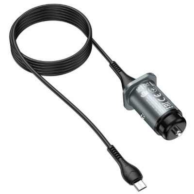 Автомобильное зарядное устройство NZ4 QC3.0 2USB MicroUSB Grey, Серый