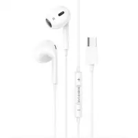 Провідні навушники вкладиші-гарнітура Borofone BM80 Type-C Black, білий Провідні навушники вкладиші-гарнітура Borofone BM80 Type-C Black, білий