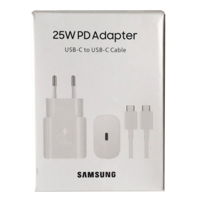 Мережевий зарядний пристрій Samsung 25W+Type-C White, Білий