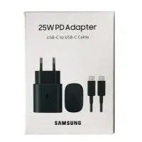 Сетевое зарядное устройство Samsung 25W + Кабель Type-C Black, Черный