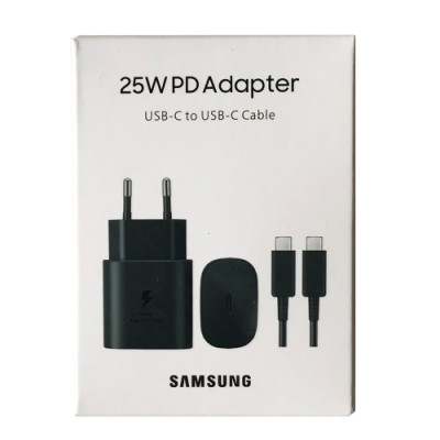 Мережевий зарядний пристрій Samsung 25W+Type-C Black, Чорний