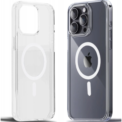 Чехол накладка Rock Crystal MagSafe iPhone 15 Pro Max Прозрачная