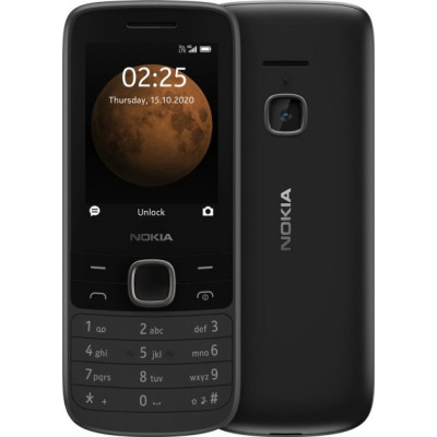 Кнопковий телефон Nokia 225 4G Dual Sim Black, чорний