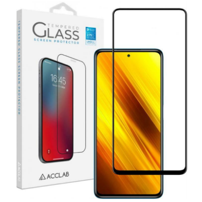 Защитное стекло Acclab 3D Xiaomi Poco X3 Чёрное