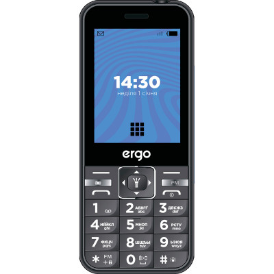 Мобильный телефон Ergo E281 Dual Sim Black, черный