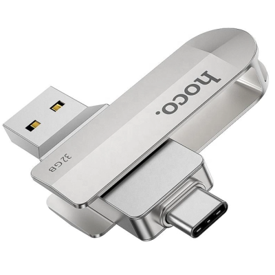Флеш пам\'ять USB 32Gb Hoco UD10 USB3.0 + Type-C Срібний