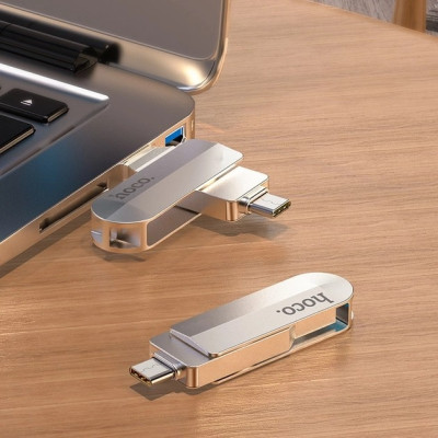 Флеш пам\'ять USB 32Gb Hoco UD10 USB3.0 + Type-C Срібний