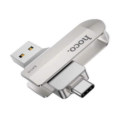 Флеш пам\'ять USB 64Gb Hoco UD10 USB3.0+Type-C Срібний