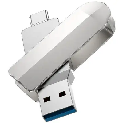 Флеш пам\'ять USB 64Gb Hoco UD10 USB3.0+Type-C Срібний