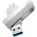 Флеш пам\'ять USB 64Gb Hoco UD10 USB3.0+Type-C Срібний