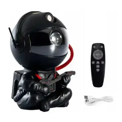 Лазерный ночник проектор звездного неба Astronaut Guitarist Black, Черный