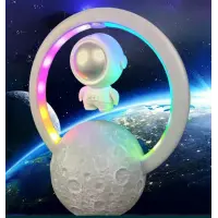 Нічник-проектор зоряного неба, лазерний, колонка Astronaut Y-598 Silver, Срібний