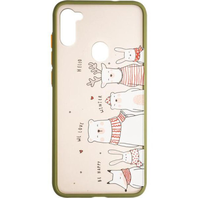 Чехол накладка Gelius Print Animal Samsung A015 (A01) Зеленая